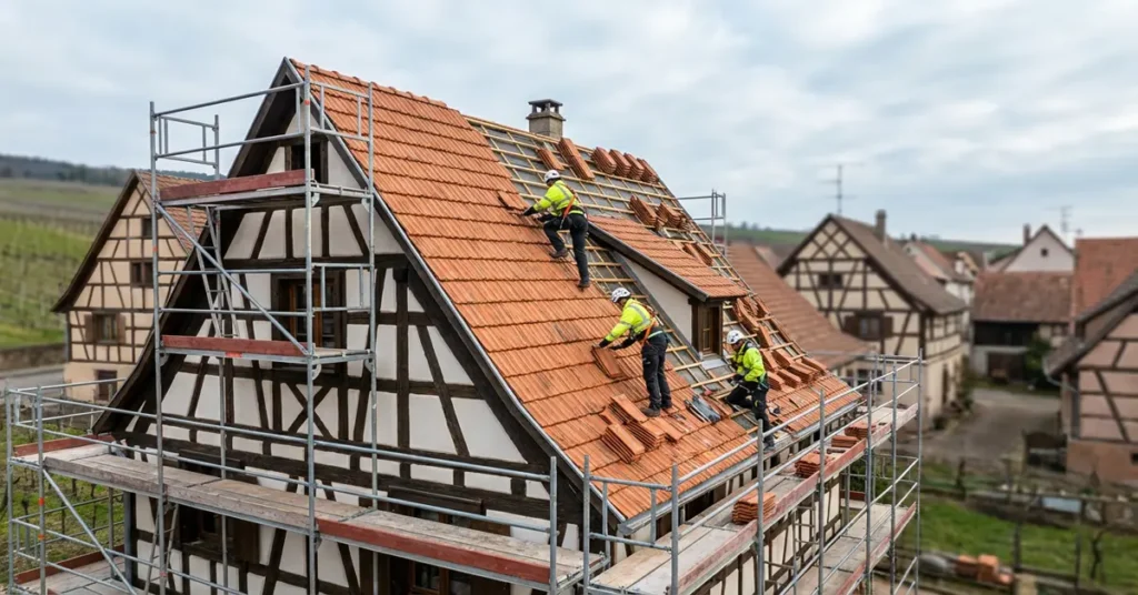 Travaux de couverture de toiture réalisés par RH Toiture en Alsace