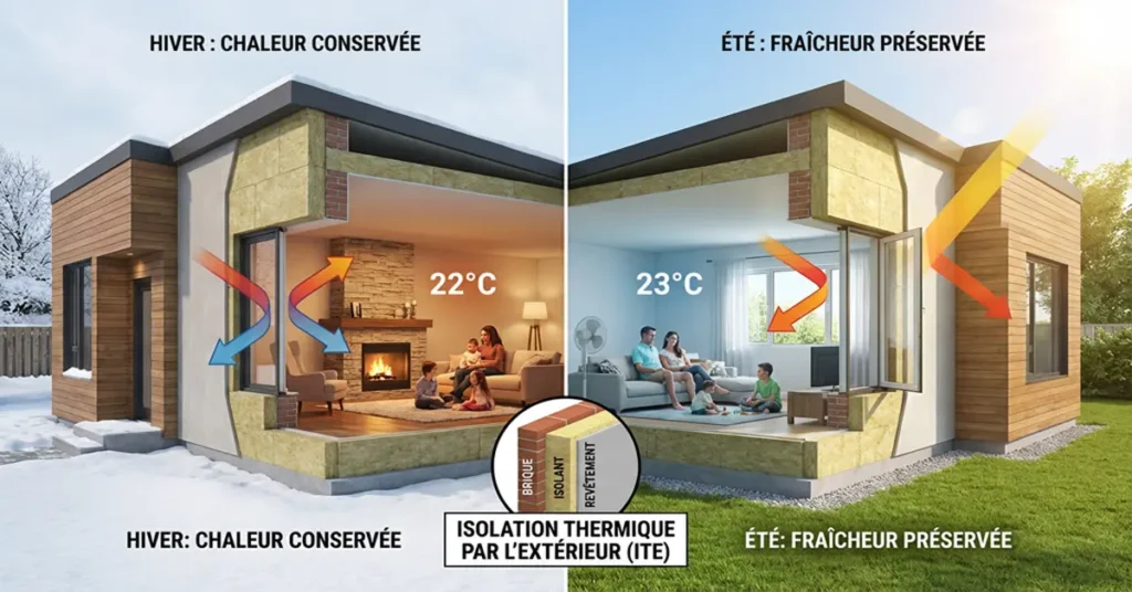 Maison bénéficiant d’un confort thermique grâce à l’ITE