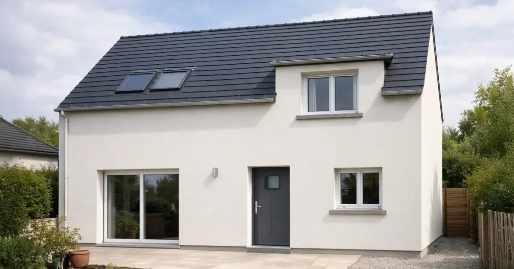 Enduit de façade neuf après ravalement sur maison