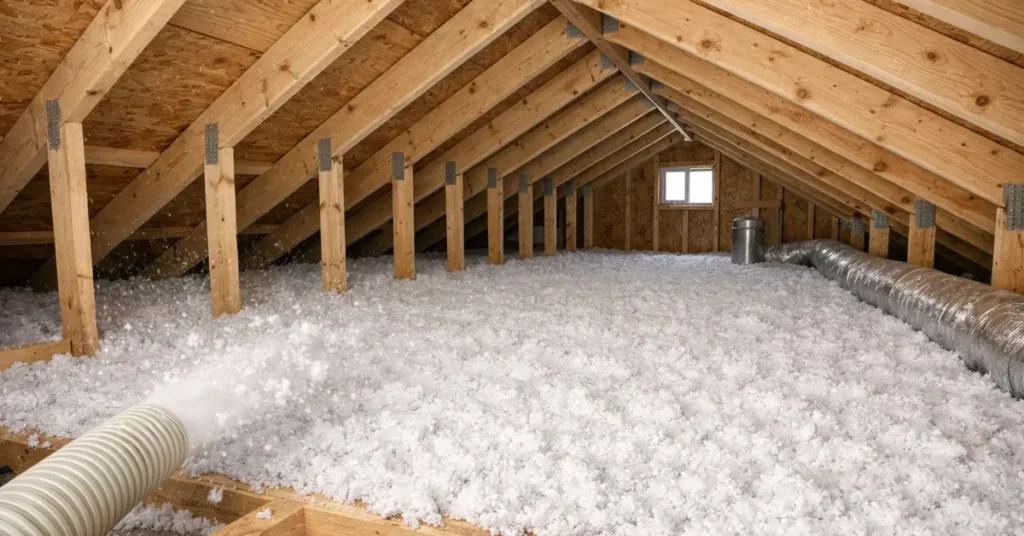 Isolation de combles perdus par soufflage