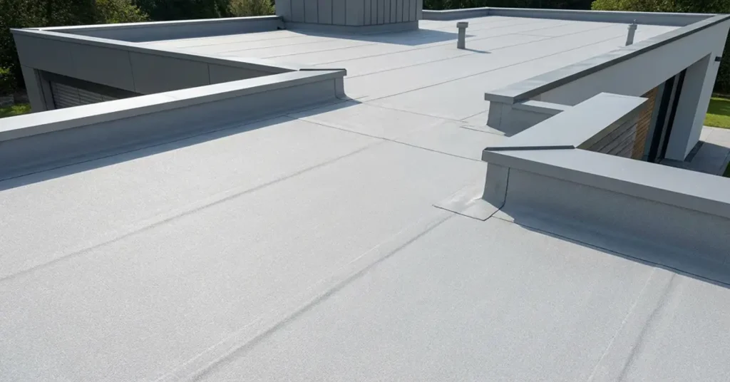 Membrane d’étanchéité Sarnafil posée sur toiture plate