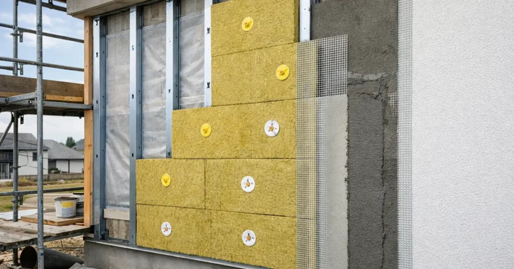 Principe de l’isolation thermique par l’extérieur mur manteau